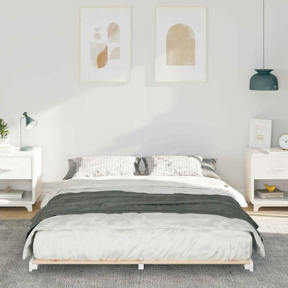 Rám Postele Bílá 160 X 210 Cm Masivní Borové Dřevo