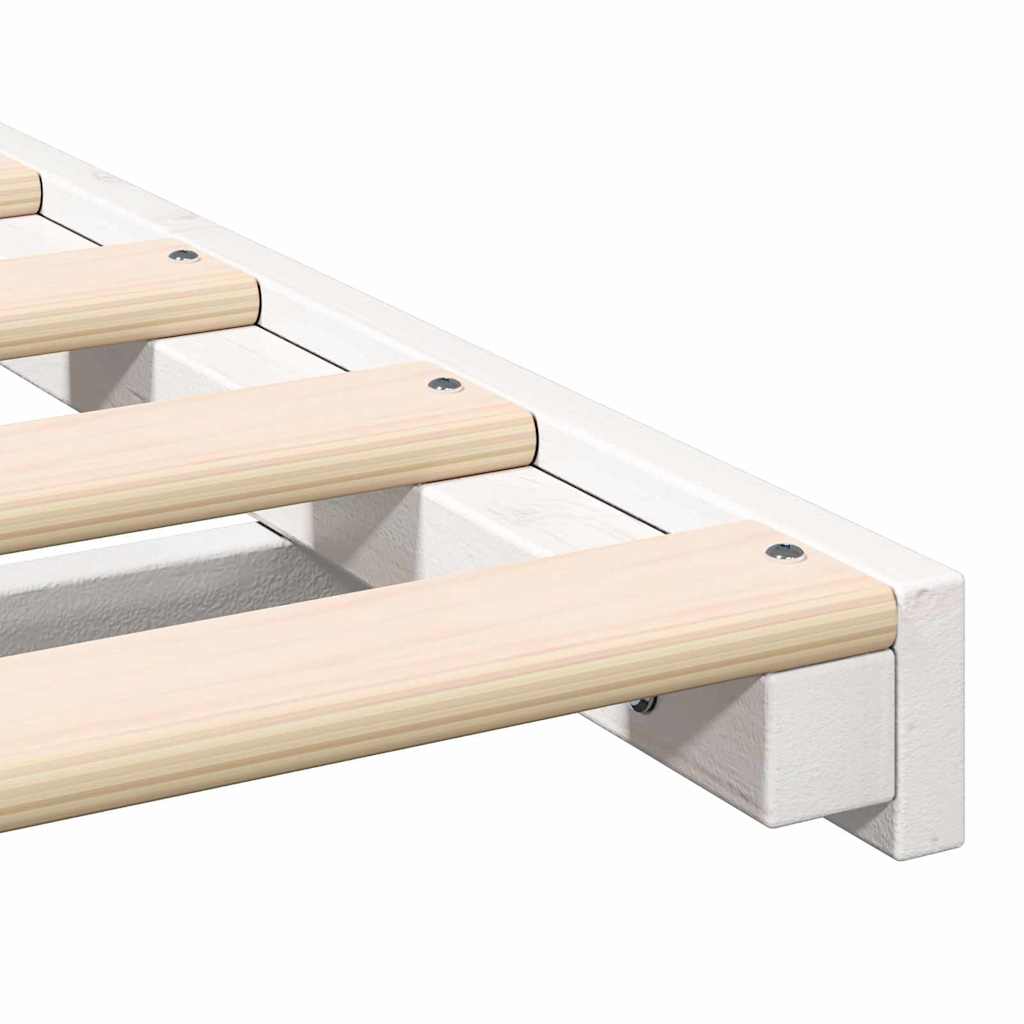 Rám Postele Bílá 180 X 210 Cm Masivní Borové Dřevo
