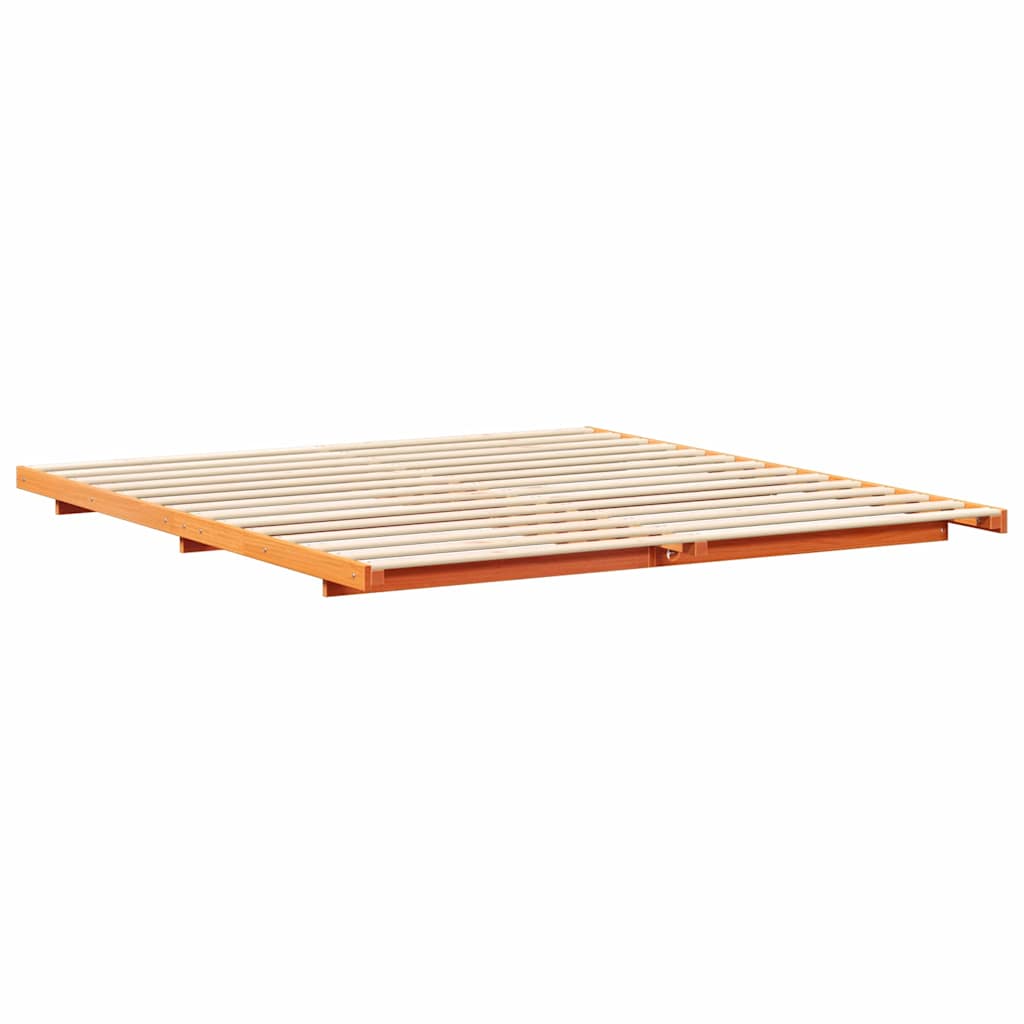 Rám Postele Voskově Hnědá 180 X 210 Cm Masivní Borové Dřevo