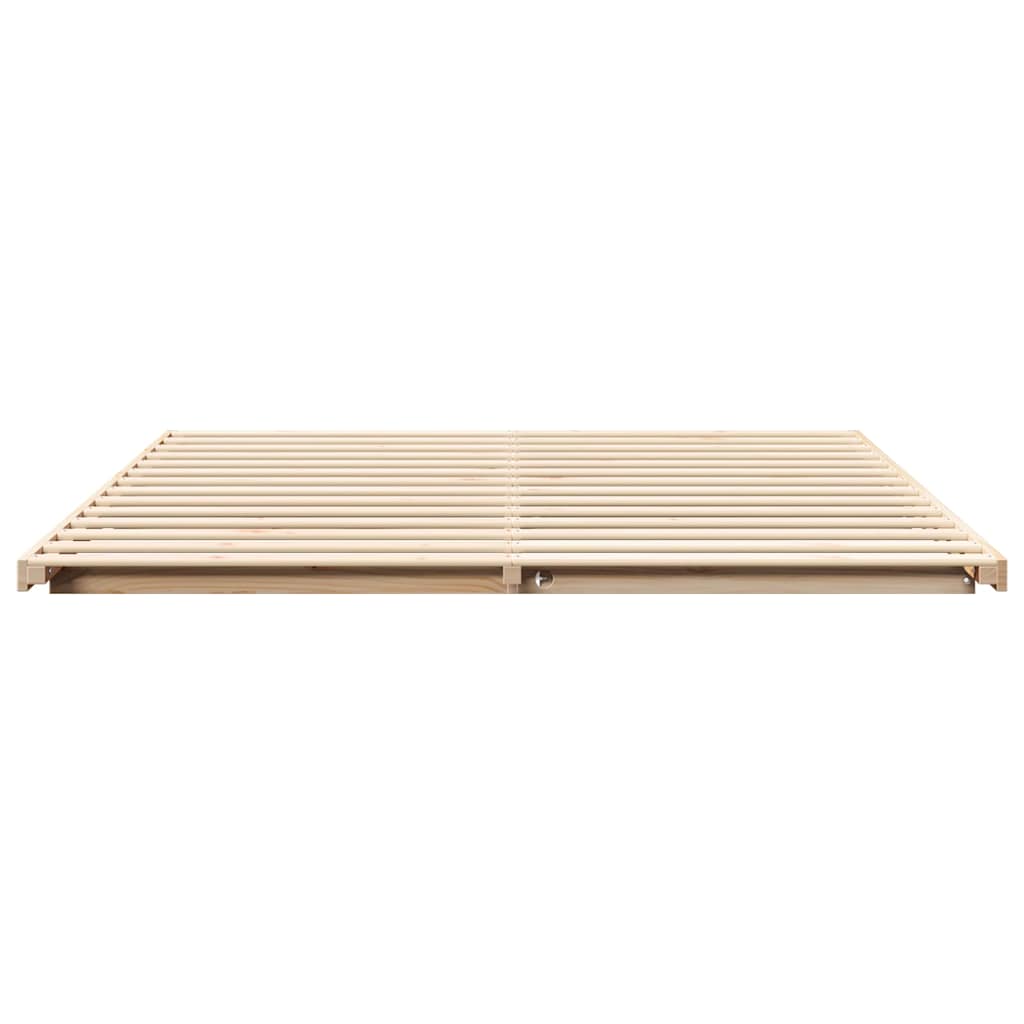 Rám Postele Hnědá 200 X 210 Cm Masivní Borové Dřevo