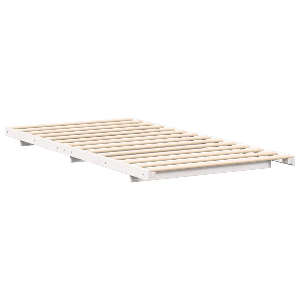 Rám Postele Bílá 80 X 220 Cm Masivní Borové Dřevo