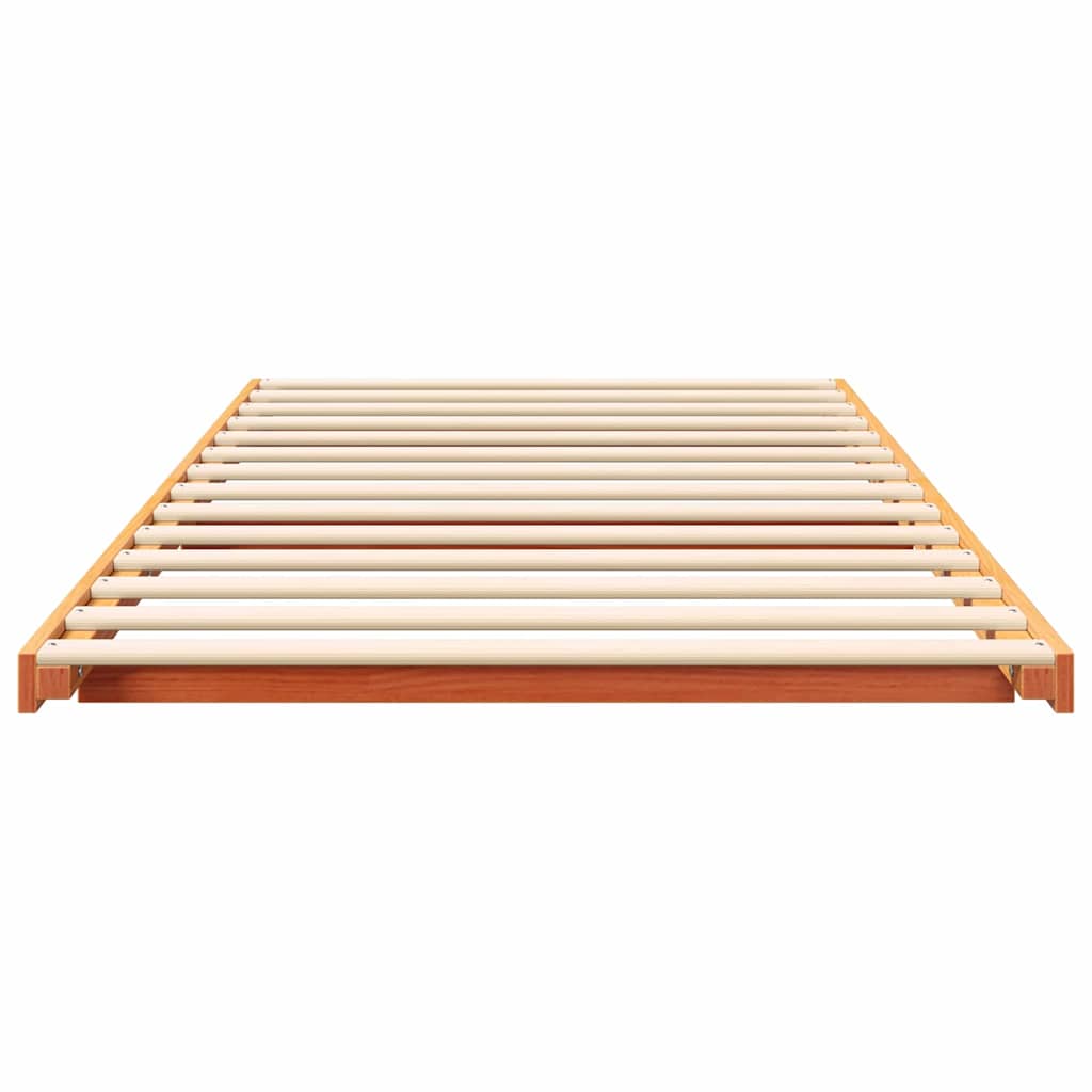 Rám Postele Voskově Hnědá 80 X 220 Cm Masivní Borové Dřevo
