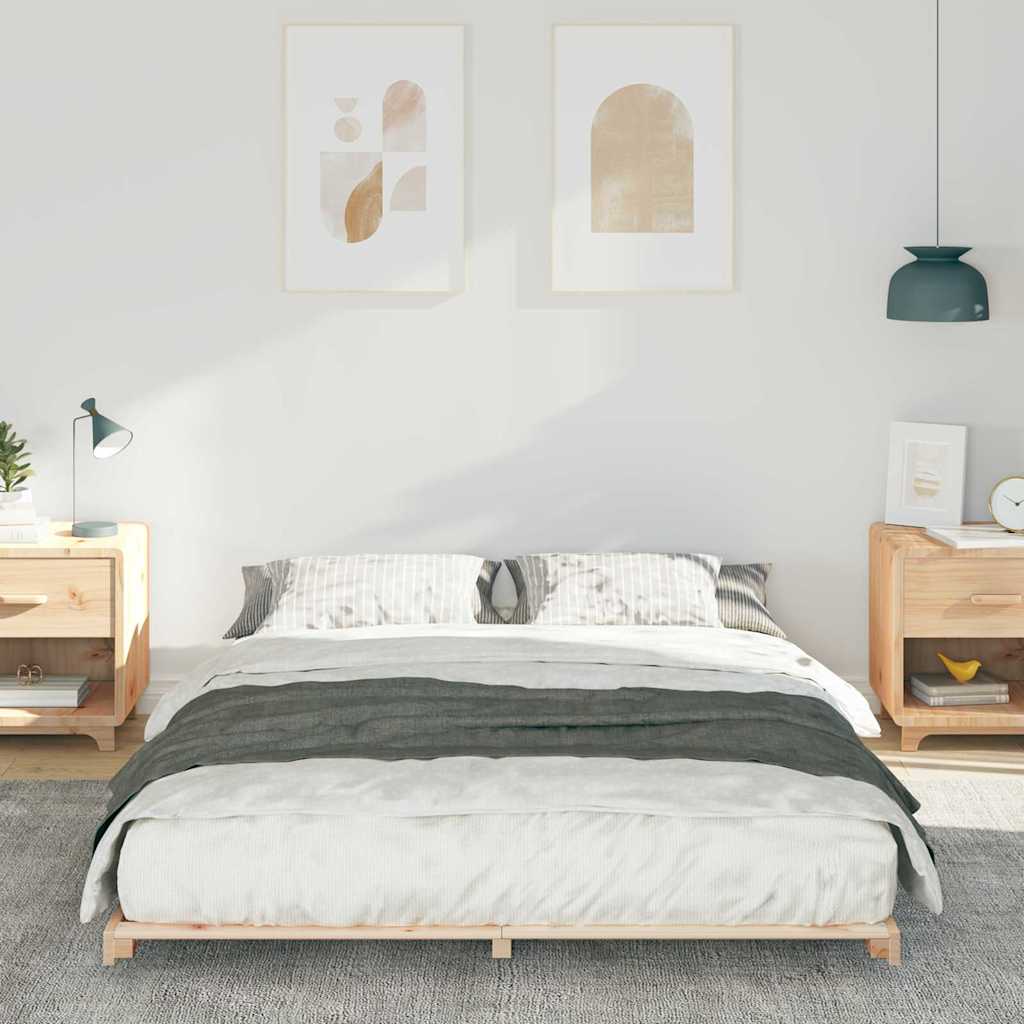 Rám Postele Hnědá 160 X 220 Cm Masivní Borové Dřevo