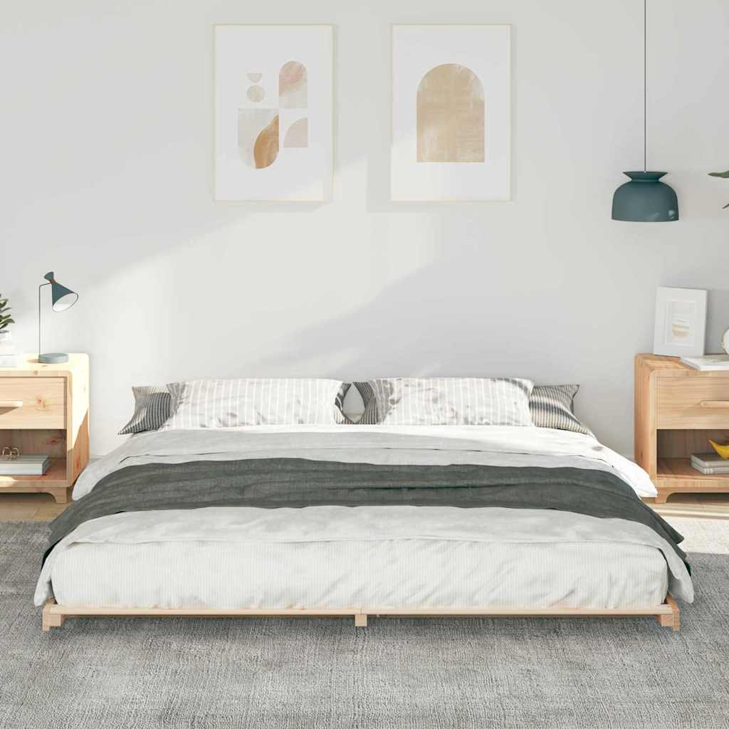 Rám Postele Hnědá 180 X 220 Cm Masivní Borové Dřevo