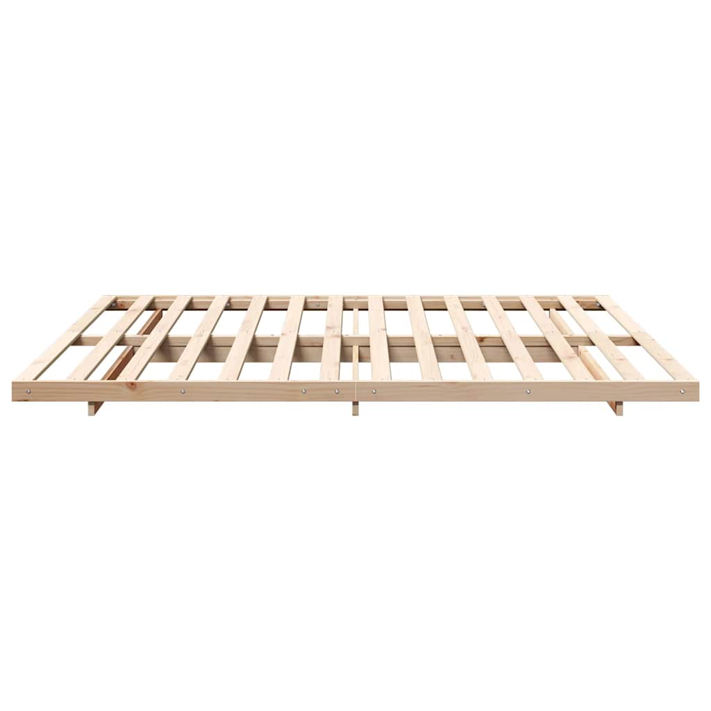 Rám Postele Hnědá 200 X 220 Cm Masivní Borové Dřevo