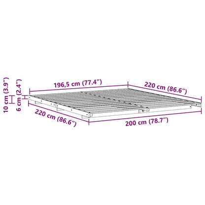 Rám Postele Voskově Hnědá 200 X 220 Cm Masivní Borové Dřevo
