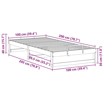 Rám Postele Hnědá 100 X 200 Cm Masivní Borové Dřevo