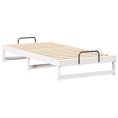 Rám Postele Bílá 100 X 200 Cm Masivní Borové Dřevo