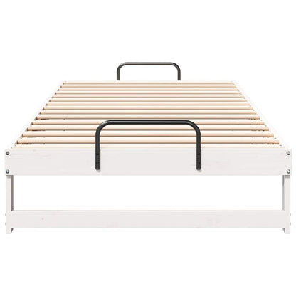 Rám Postele Bílá 100 X 200 Cm Masivní Borové Dřevo