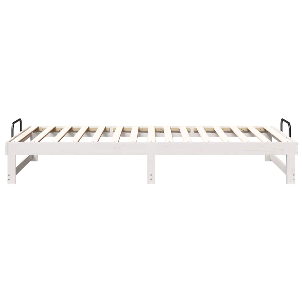 Rám Postele Bílá 100 X 200 Cm Masivní Borové Dřevo