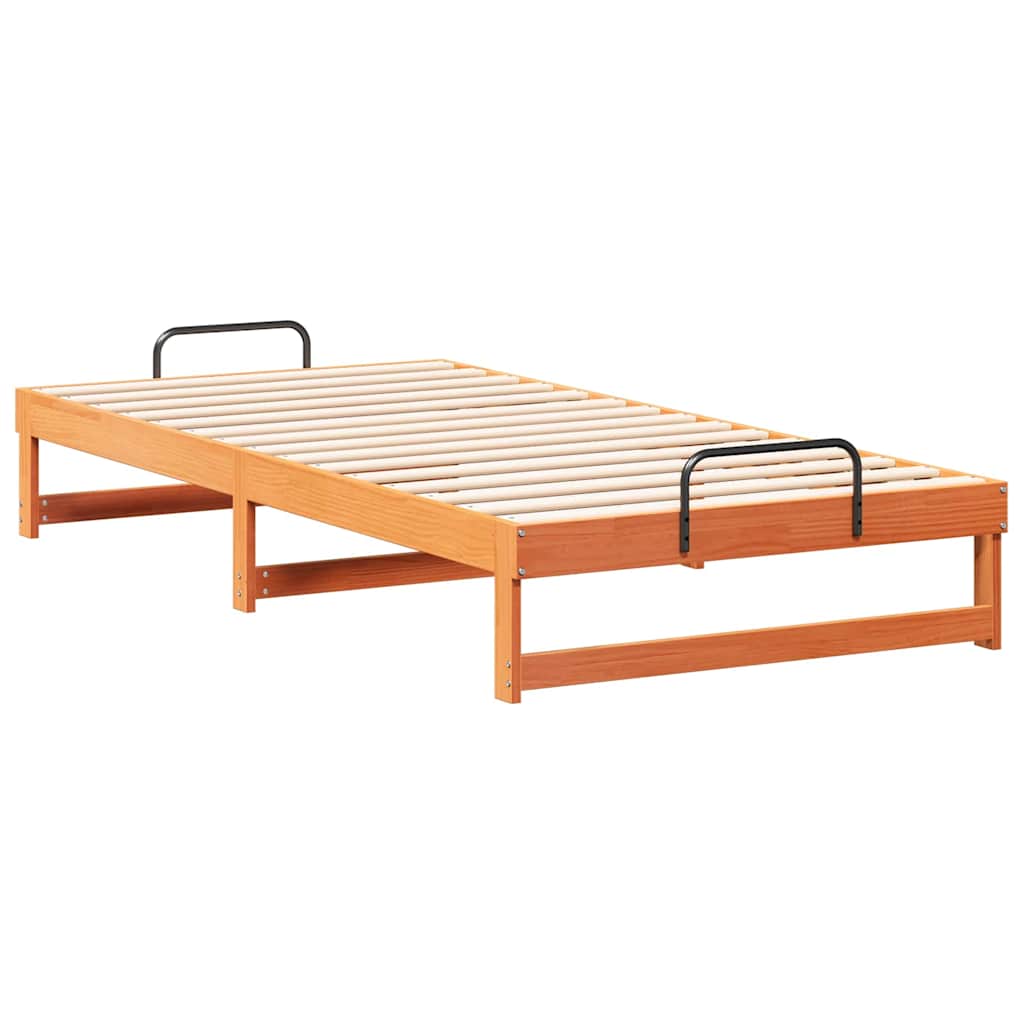 Rám Postele Hnědá 100 X 200 Cm Masivní Borové Dřevo