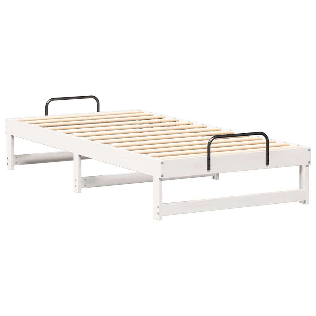 Rám Postele Bílá 90 X 200 Cm Masivní Borové Dřevo
