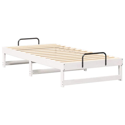 Rám Postele Bílá 90 X 200 Cm Masivní Borové Dřevo