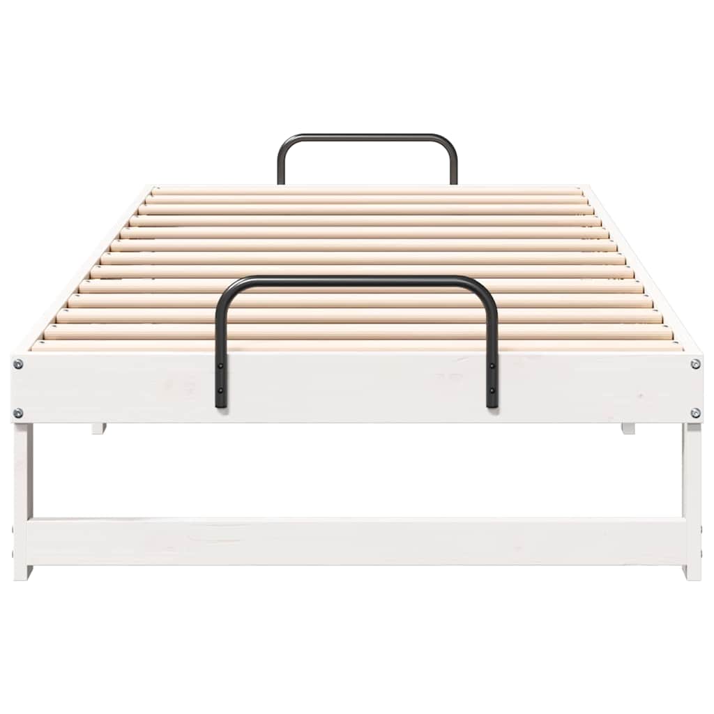 Rám Postele Bílá 90 X 200 Cm Masivní Borové Dřevo