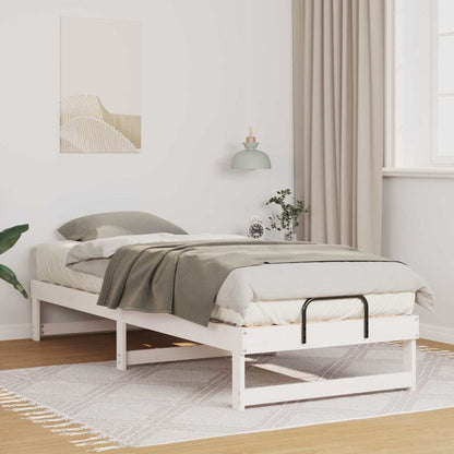 Rám Postele Bílá 80 X 200 Cm Masivní Borové Dřevo