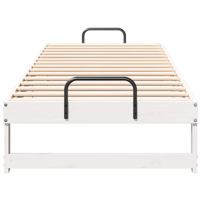 Rám Postele Bílá 80 X 200 Cm Masivní Borové Dřevo