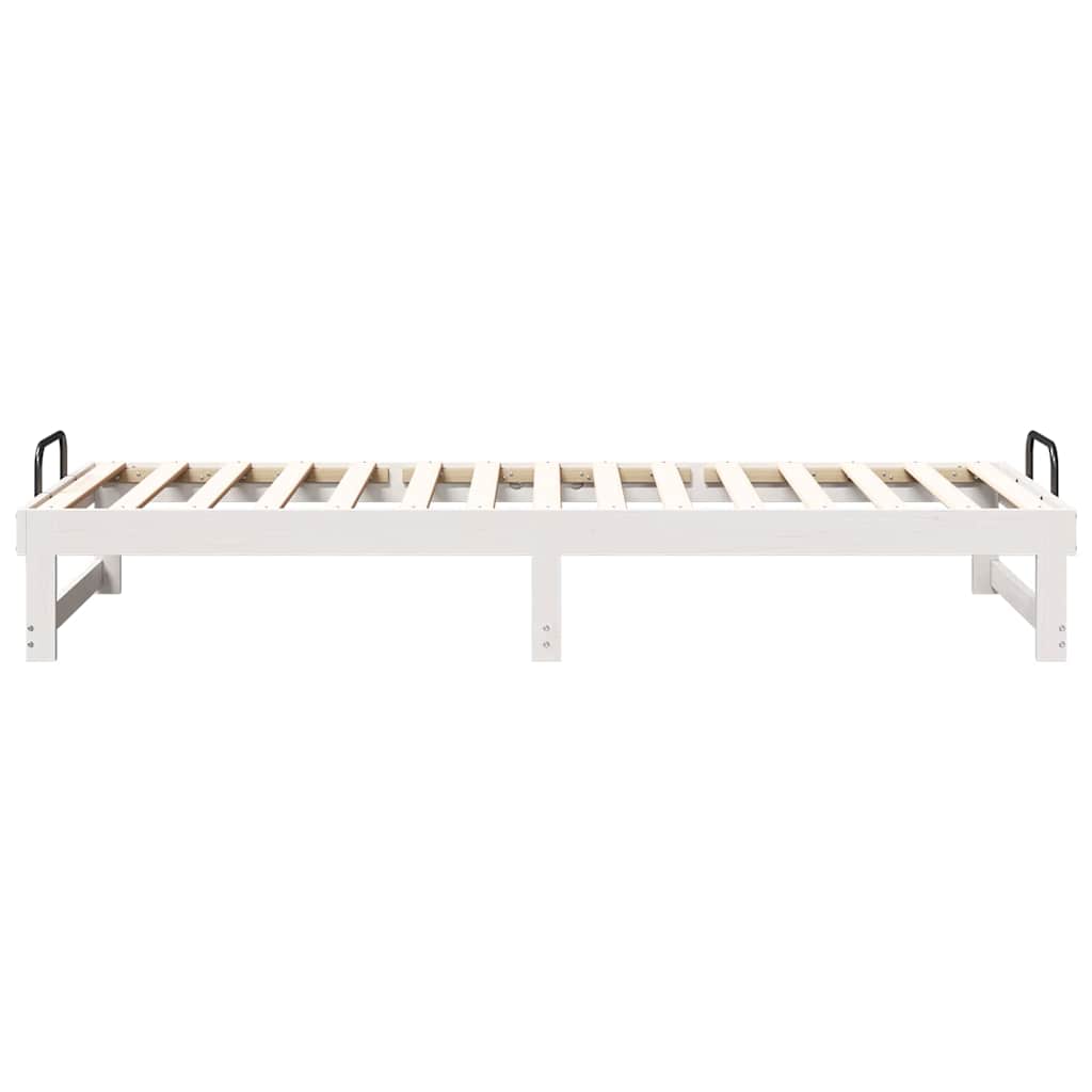 Rám Postele Bílá 80 X 200 Cm Masivní Borové Dřevo
