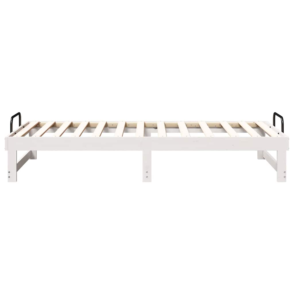 Rám Postele Bílá 90 X 190 Cm Masivní Borové Dřevo