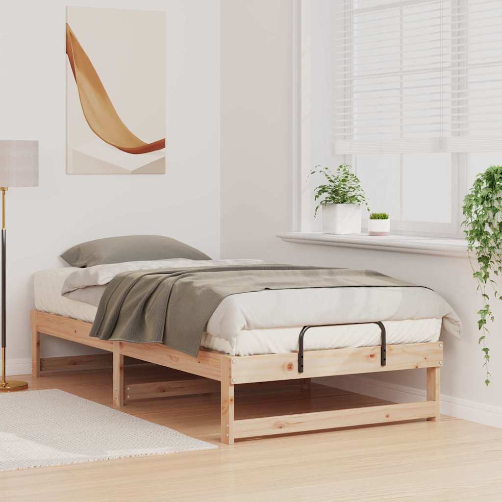 Rám Postele Hnědá 75 X 190 Cm Masivní Borové Dřevo
