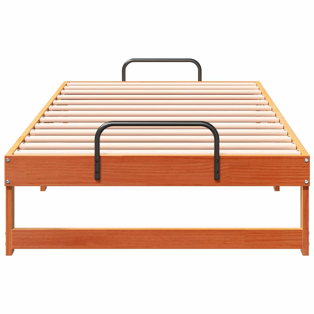Rám Postele Hnědá 75 X 190 Cm Masivní Borové Dřevo