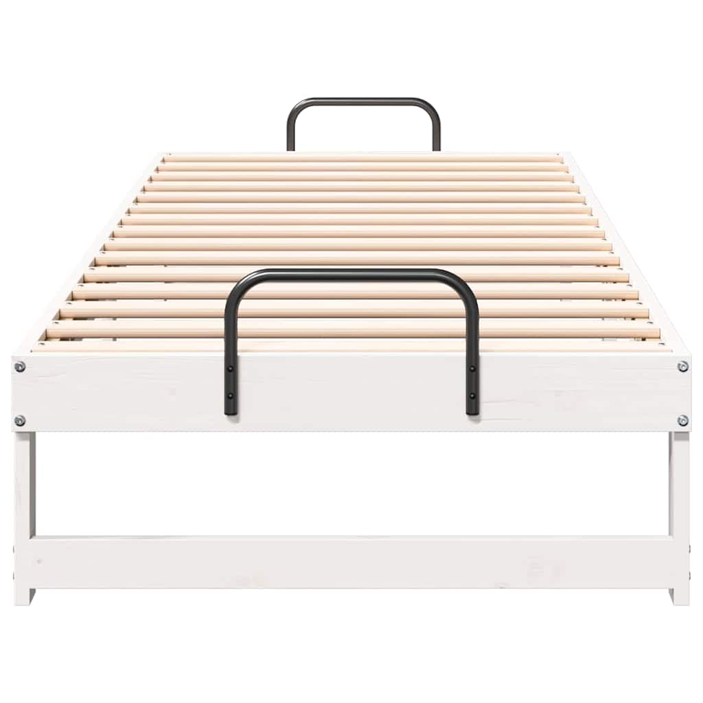 Rám Postele Bílá 80 X 210 Cm Masivní Borové Dřevo