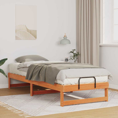 Rám Postele Hnědá 80 X 210 Cm Masivní Borové Dřevo