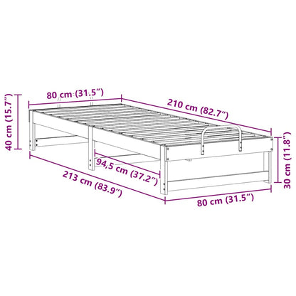 Rám Postele Hnědá 80 X 210 Cm Masivní Borové Dřevo