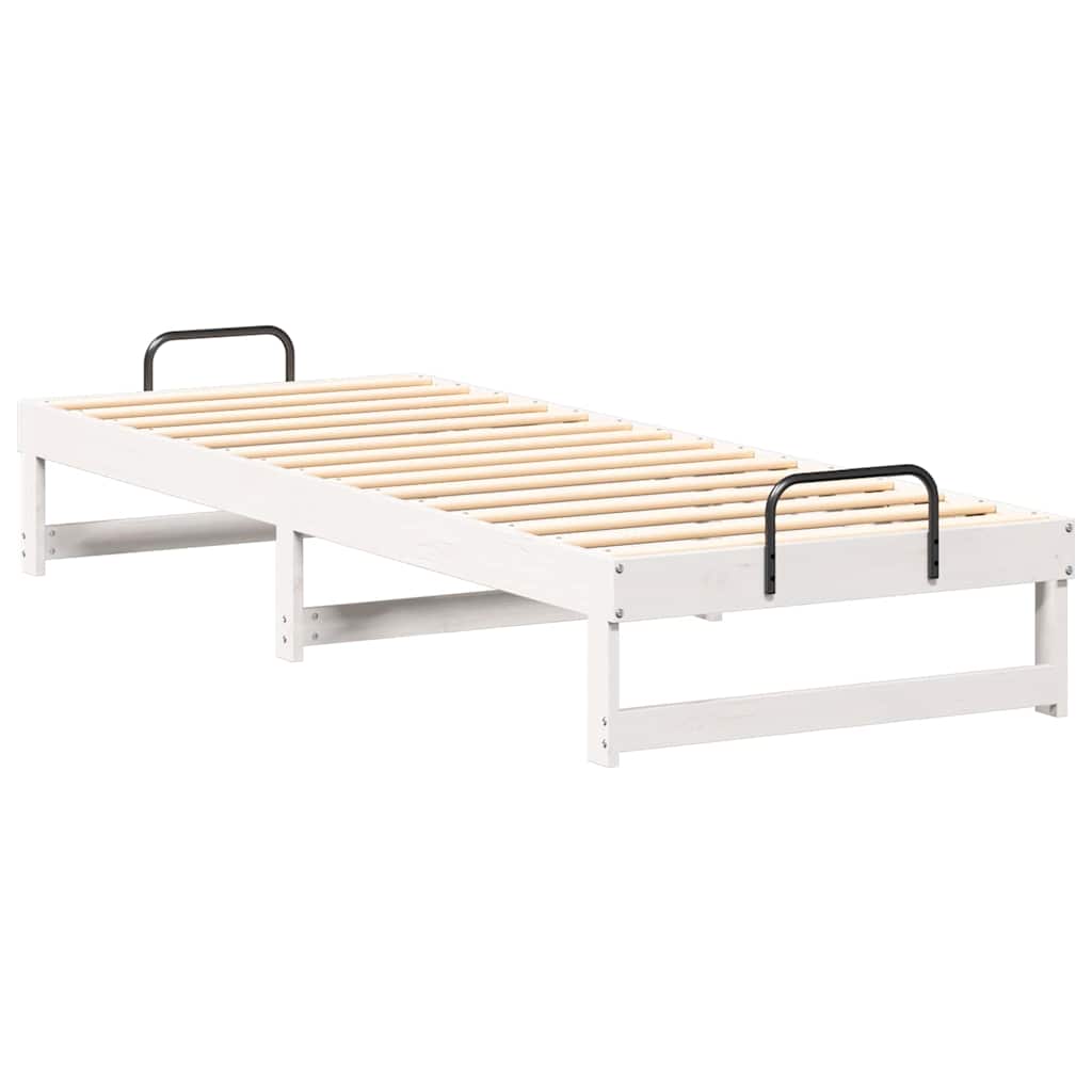 Rám Postele Bílá 90 X 210 Cm Masivní Borové Dřevo