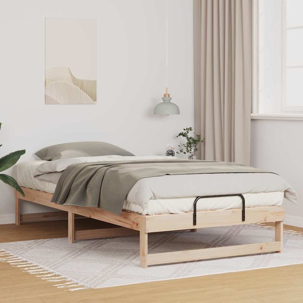 Rám Postele Hnědá 100 X 210 Cm Masivní Borové Dřevo