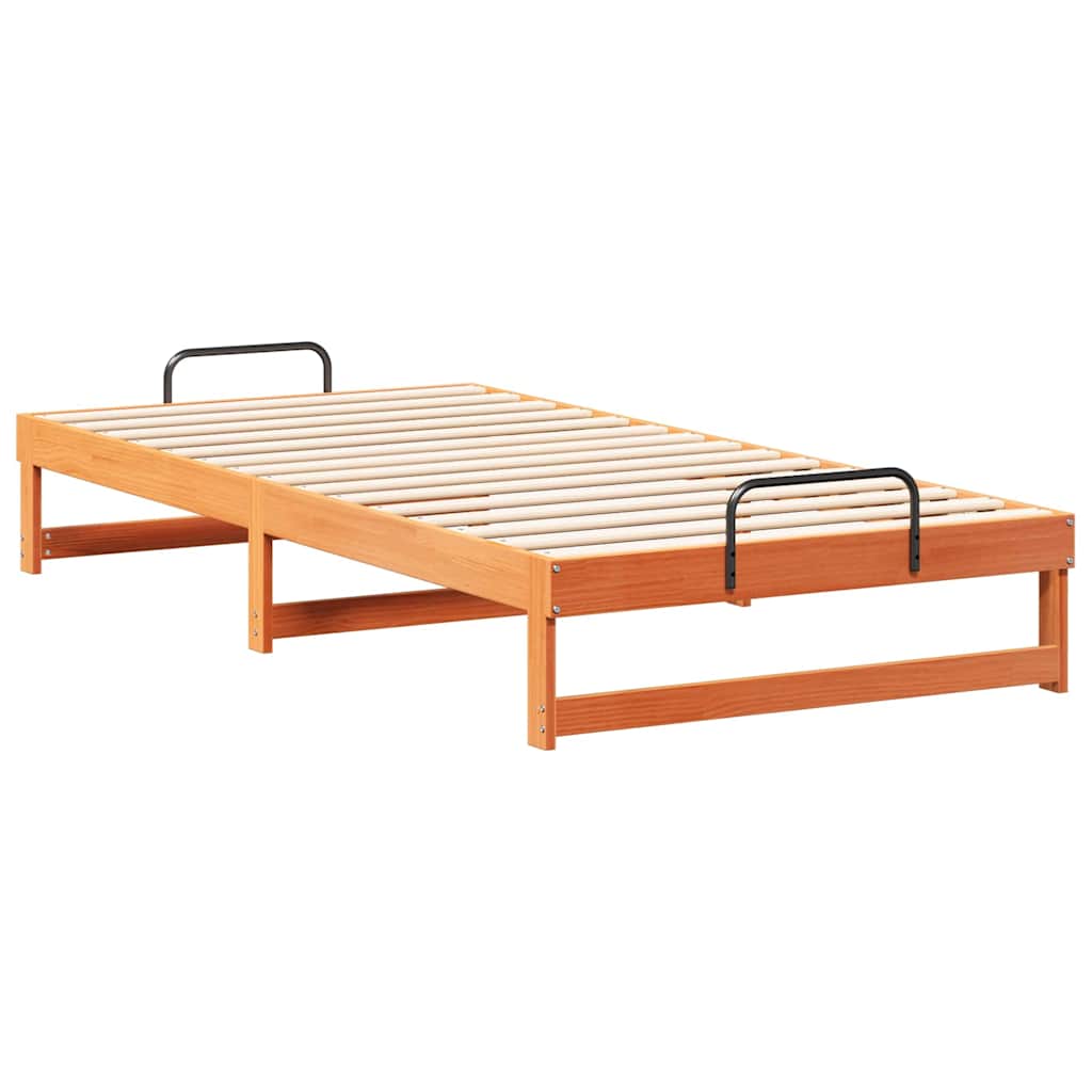 Rám Postele Hnědá 100 X 210 Cm Masivní Borové Dřevo