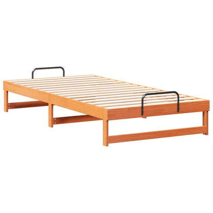 Rám Postele Hnědá 100 X 210 Cm Masivní Borové Dřevo
