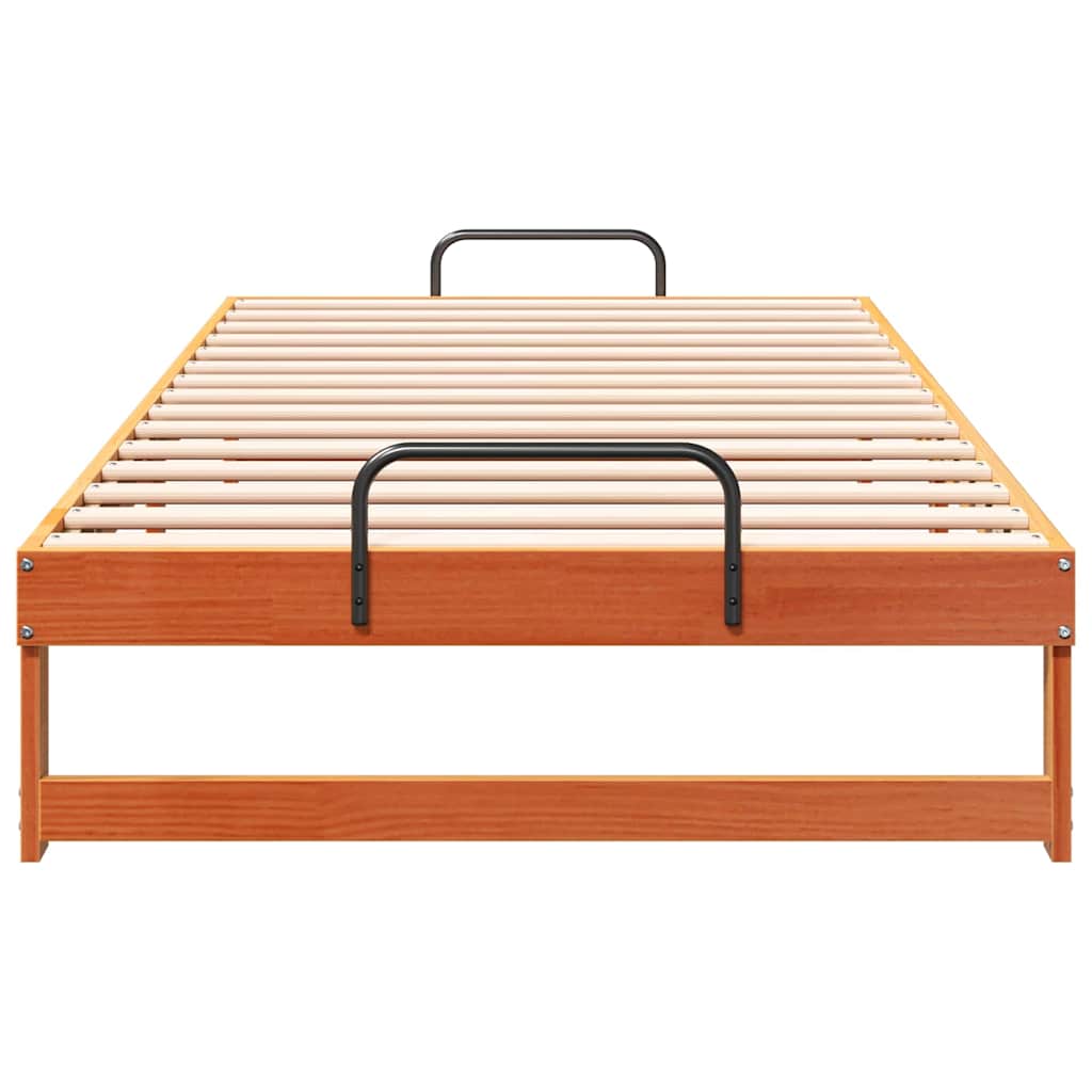 Rám Postele Hnědá 100 X 210 Cm Masivní Borové Dřevo