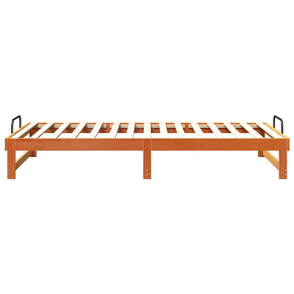 Rám Postele Hnědá 100 X 210 Cm Masivní Borové Dřevo