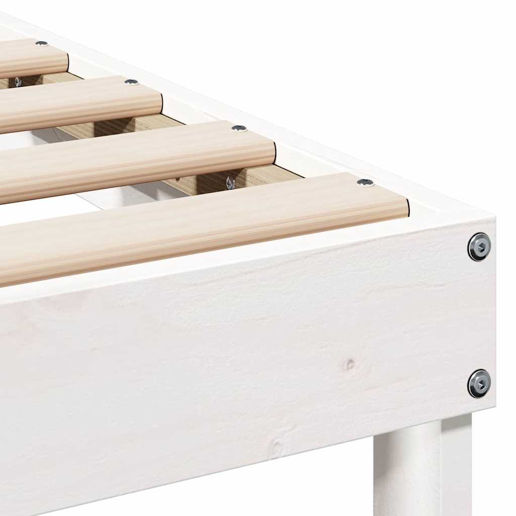 Rám Postele Bílá 80 X 220 Cm Masivní Borové Dřevo