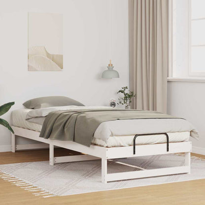 Rám Postele Bílá 80 X 220 Cm Masivní Borové Dřevo