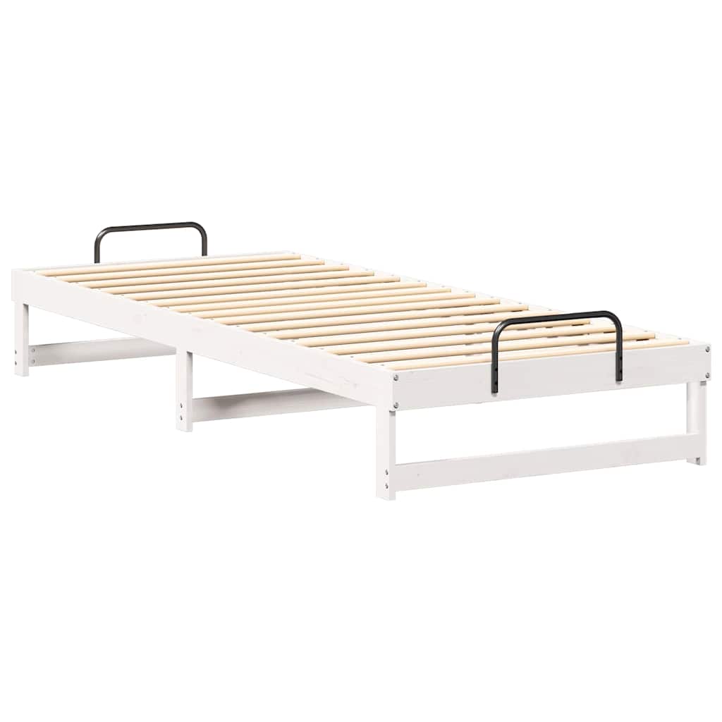 Rám Postele Bílá 80 X 220 Cm Masivní Borové Dřevo