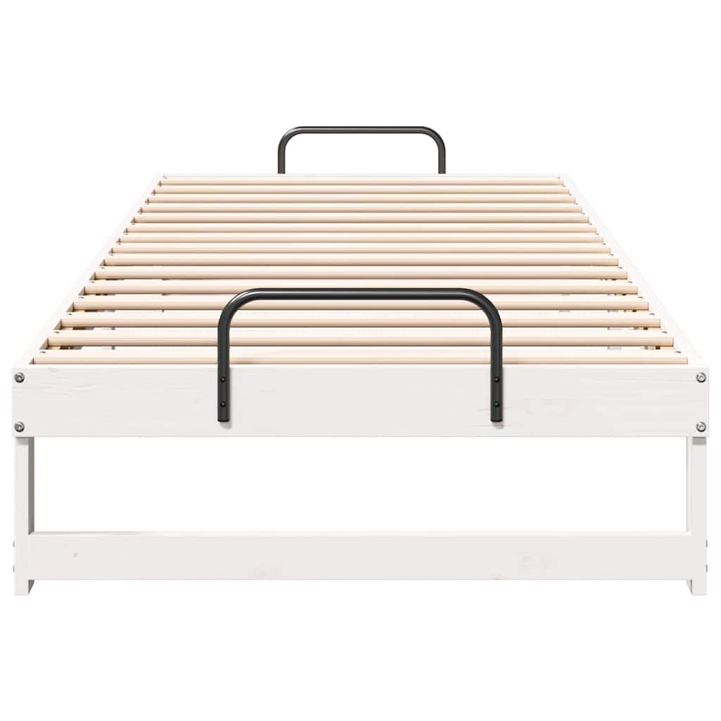 Rám Postele Bílá 80 X 220 Cm Masivní Borové Dřevo