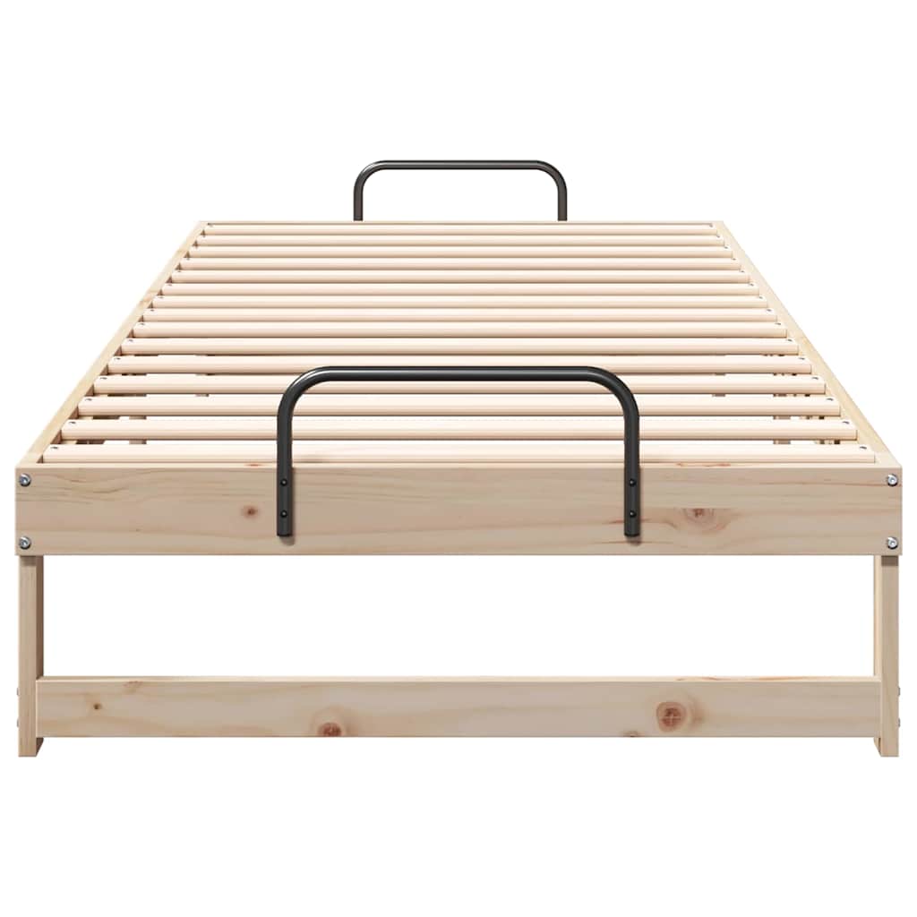 Rám Postele Hnědá 90 X 220 Cm Masivní Borové Dřevo