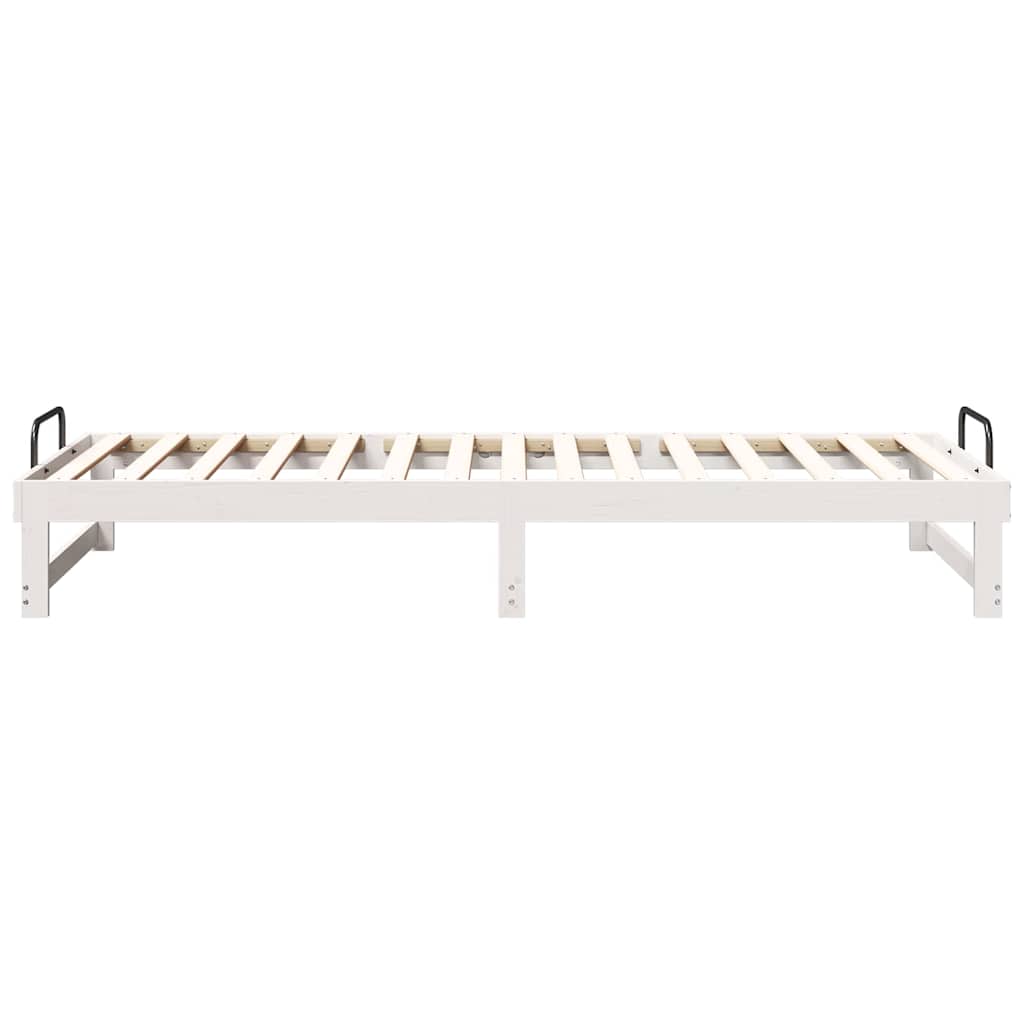 Rám Postele Bílá 90 X 220 Cm Masivní Borové Dřevo