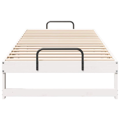 Rám Postele Bílá 100 X 220 Cm Masivní Borové Dřevo