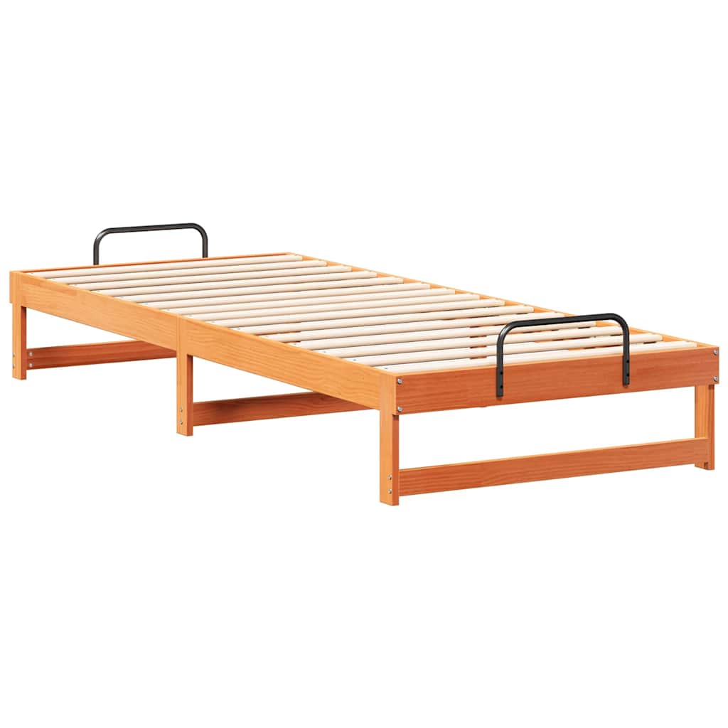 Rám Postele Hnědá 100 X 220 Cm Masivní Borové Dřevo
