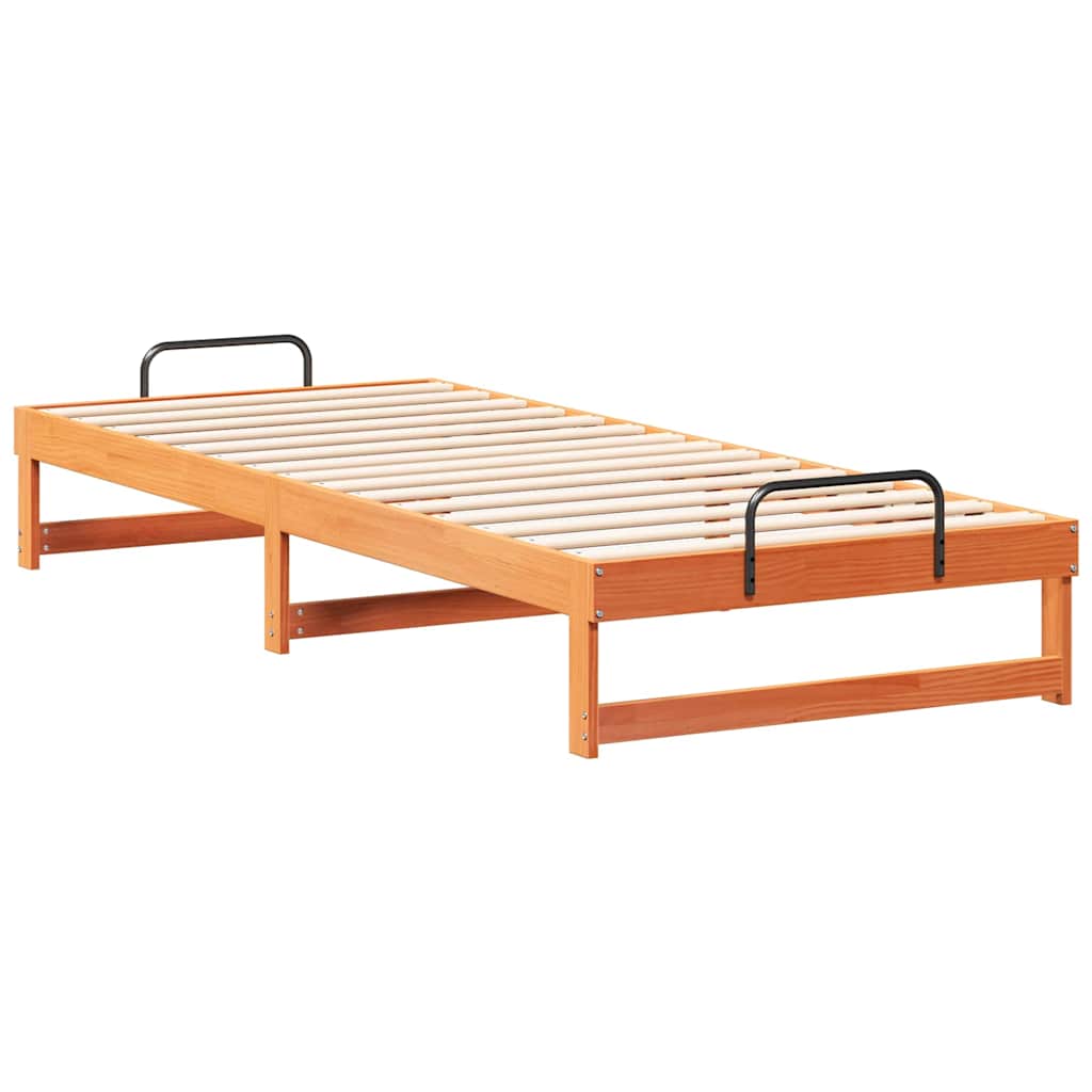 Rám Postele Hnědá 100 X 220 Cm Masivní Borové Dřevo