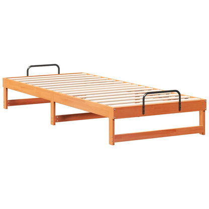 Rám Postele Hnědá 100 X 220 Cm Masivní Borové Dřevo