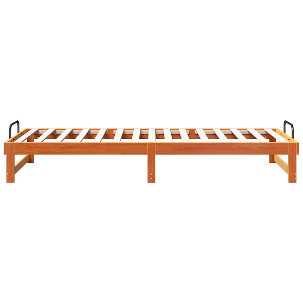 Rám Postele Hnědá 100 X 220 Cm Masivní Borové Dřevo