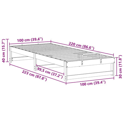 Rám Postele Hnědá 100 X 220 Cm Masivní Borové Dřevo