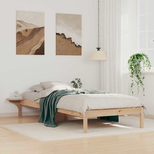 Postelový Rám S Nočními Stolky Přírodní 80 X 210 Cm