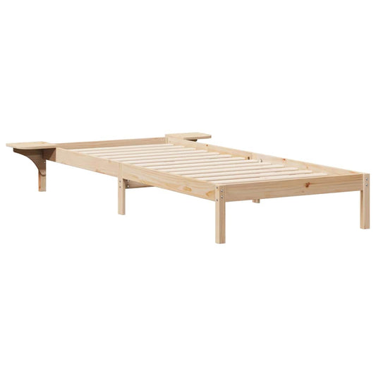Postelový Rám S Nočními Stolky Přírodní 80 X 210 Cm