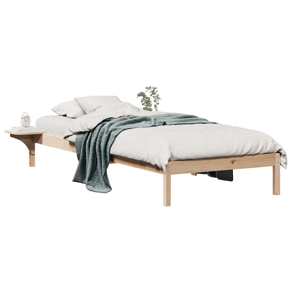 Postelový Rám S Nočními Stolky Přírodní 80 X 210 Cm