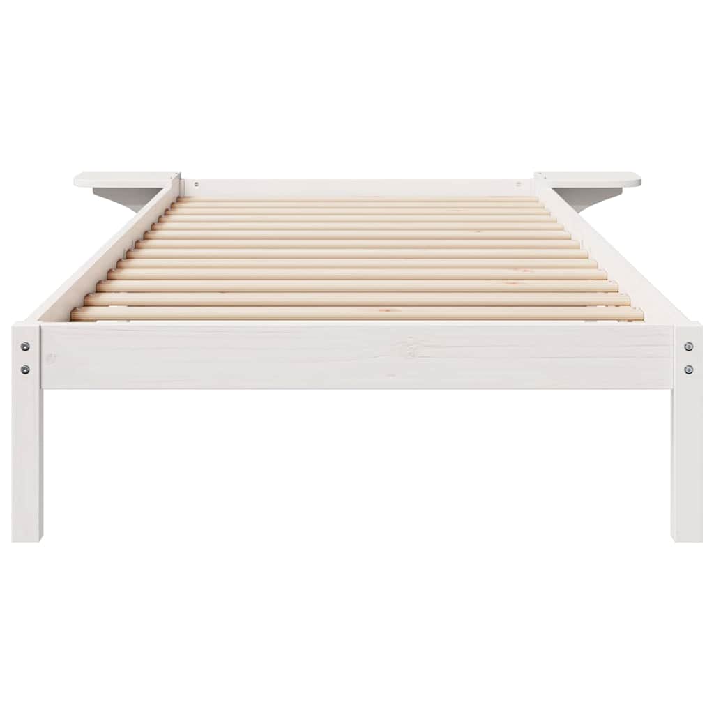 Postelový Rám S Nočními Stolky Bílá 80 X 210 Cm