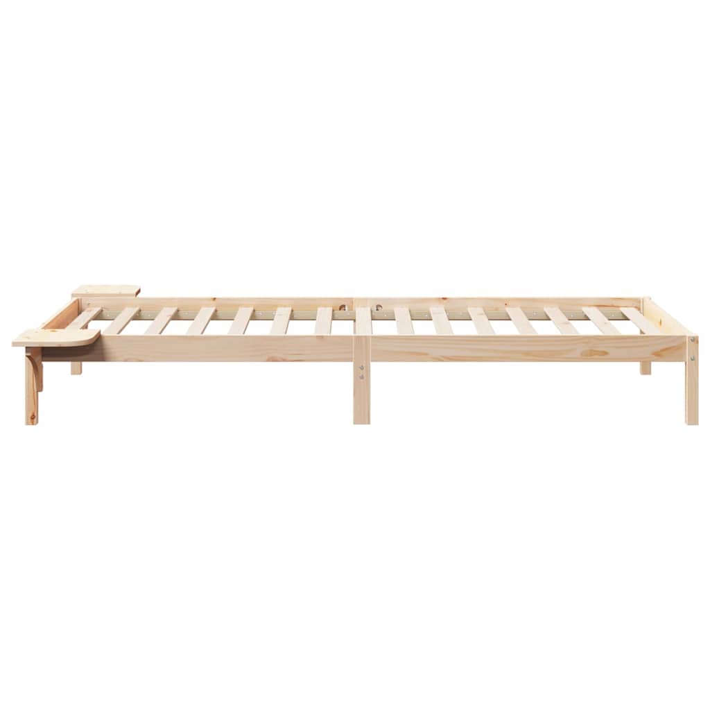 Postelový Rám S Nočními Stolky Přírodní 90 X 210 Cm